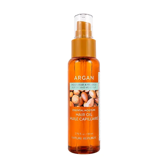 Barojoša argāna eļļa sausiem un bojātiem matiem Nature Republic Argan Essential Moisture Hair Oil
